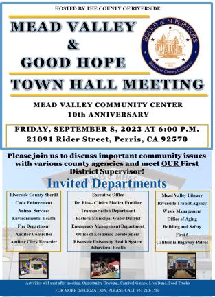 Mead Valley Good Hope Town Hall Flyer