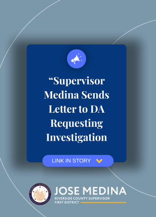 Supervisor Medina sends letter to DA